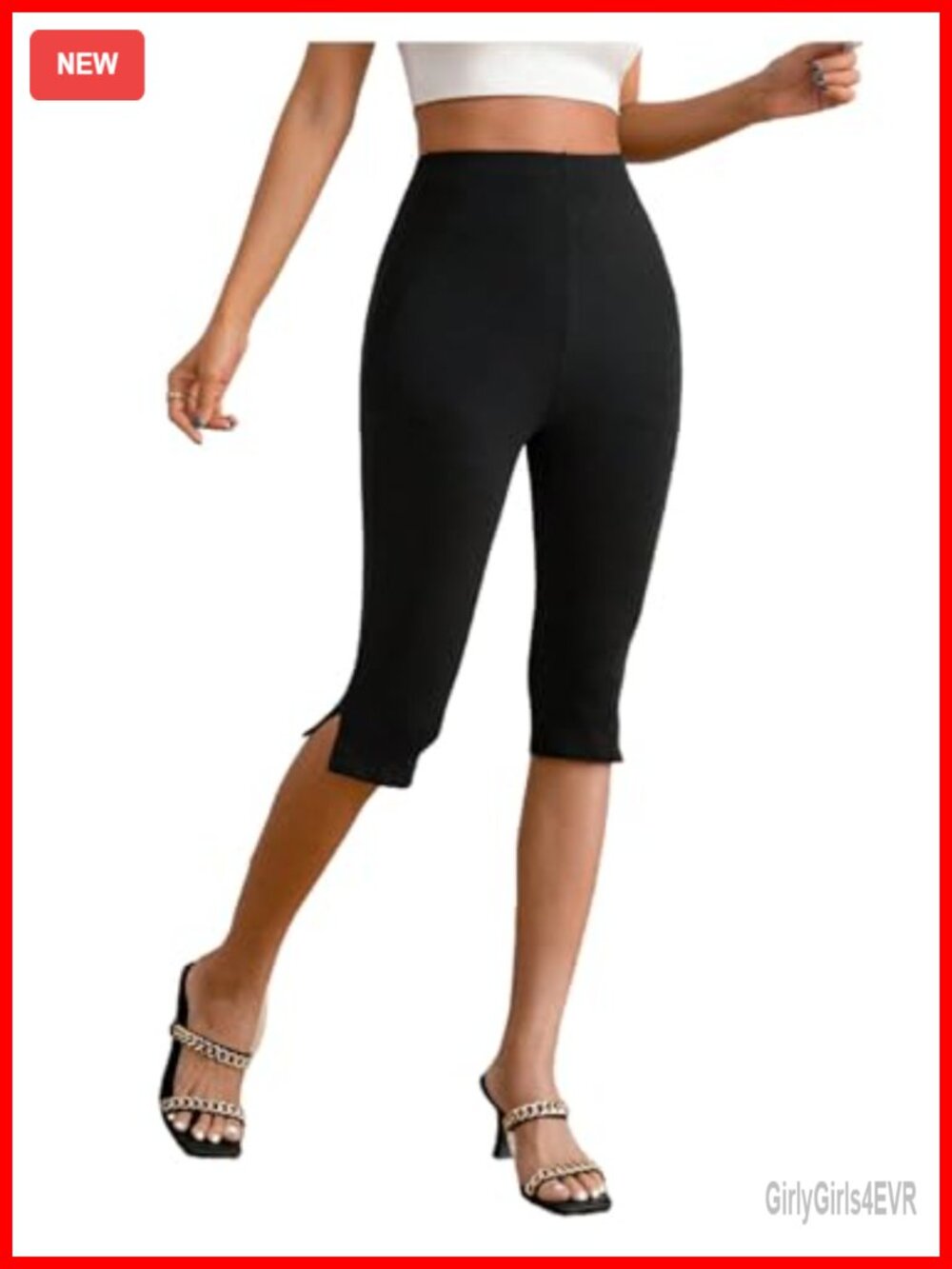 High Waisted Capri Yoga Leggings Women's Workout Pants Slim Fit Stretch